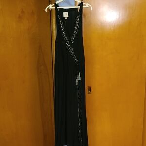 Boho Style Sleeveless Black Maxi Dress